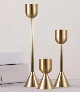 Elegant <b>Brass</b> <b>Candlestick</b> Holder Set With Cone Base For Home Decoration At Best Price - Product Image 4