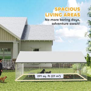 Cuccia per Cani da Esterno Resistente con Tetto Impermeabile, 2 Chiusure di Sicurezza, 20 x 15 x 8, Recinto a Rete per Giardino, Casetta per Animali Domestici - Product Image 5