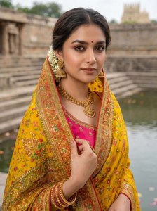Reglance Rajwada Meenakari Heavy Pashmina Silk Saree for Wedding & Party Traditional Design Women's All Seasons - Product Image 4