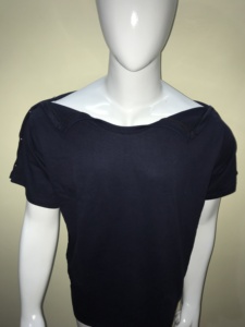 T-shirts à boutons-pression unisexes pour hommes, décontractés, unis, 100 % coton, à manches courtes, en jersey, avec accès double côté pour la rééducation post-chirurgicale - Product Image 4