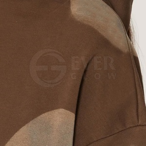Sweat-shirt à capuche en molleton brun surdimensionné à manches régulières pour femme, vêtement décontracté d'hiver, 100% coton - Product Image 5