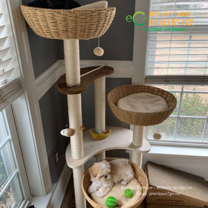 ECO2GO VIETNAM Rascador Vertical Grande y Bonito para Gatos, Torre de Cuidado de Uñas de Sisal Natural, Mueble de Juego para Escalar en Interiores - Product Image 5