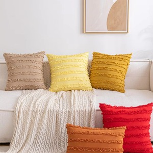 Funda de Cojín Rectangular Roja con Volantes, Estilo Bohemio, Decoración del Hogar, Cierre Envolvente, 100% Algodón - Product Image 6
