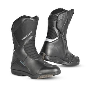 Bottes de course de moto, chaussures coupe-vent, taille plus, unisexe, bottes de moto en cuir organique - Product Image 1