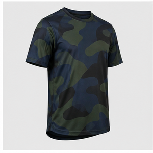 Camiseta de Manga Corta para Hombre con Cuello Redondo y Estampado de Camuflaje Curvo en Color Petrol, Modelo MTS-CAMO-0045 - Product Image 4