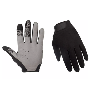 Gants de course à doigts entiers respirants en nylon antidérapants compatibles avec les écrans tactiles, unisexes, fermeture auto-agrippante, noirs - Product Image 5