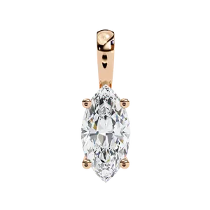Charme en diamant de laboratoire de couleur E, taille marquise, en or massif 10K, 14K ou 18K, bijou unisexe pour cadeau de mariage, fiançailles et anniversaire - Product Image 6