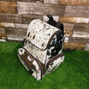Wholesale Hair-On Cowhide Leather <b>Backpack</b> Premium Travel Laptop Bag Custom Logo Supplier Manufacturer Bulk LHBP-0043 - Product Image 3
