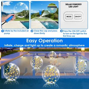 2 Pack luci a LED solari per esterni 3200K caldo bagliore 3 modalità di illuminazione 4 livelli di luminosità IP68 telecomando impermeabile per spiaggia giardino - Product Image 6