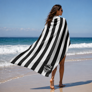 Serviette de Plage en Microfibre à Séchage Rapide Personnalisée Premium, Grande Serviette de Bain Anti-Sable à Rayures Géométriques, Fabricant Grossiste - Product Image 5