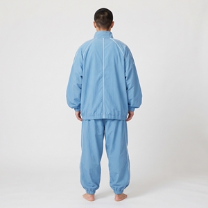 Ensemble de survêtement bleu clair pour homme, veste coupe-vent à fermeture éclair et col montant, pantalon ample, ensemble sportif deux pièces - Product Image 6