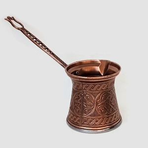 Handmade Hammered Copper Turkish <b>Coffee</b> Pot Cezve Ibrik Vintage Stovetop Greek Arabic <b>Coffee</b> Maker With Long Brass Handle - Product Image 2