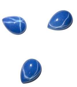 Zafiro Azul Estrella Pera 10x14 mm 6.5 Quilates, Cabujón Pulido Creado en Laboratorio con Efecto Estrella de 6 Rayos, 4.5 mm de Altura para Fabricación de Joyas - Product Image 3