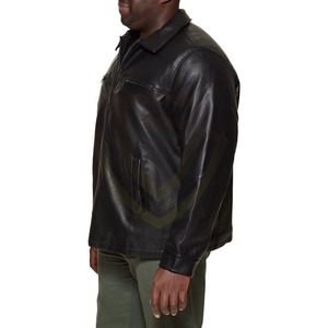 Chaqueta de Lona y Cuero Genuino para Hombre, Impermeable, Transpirable, Suave al Tacto, Estilo Urbano - Product Image 4