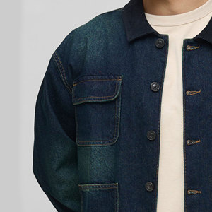 Quality Casual Embroidered Windproof Oversized Drop Shoulder Denim <b>Jeans</b> <b>Jacket</b> for Men Distressed <b>Black</b> 100% Cotton Winter - Product Image 4