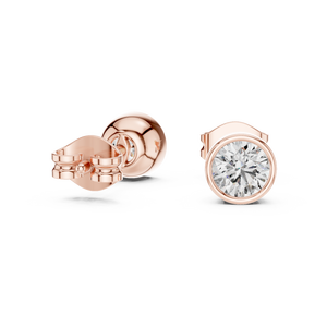 Pendientes Clásicos con Diamantes Cultivados en Laboratorio de 0.5CT, Corte Brillante, Color E, Chapados en Oro Amarillo de 18K con Rodio, 2GMS, Certificados por Terceros - Product Image 4