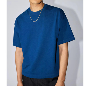 เสื้อยืดคอตตอนทรงบ็อกซี่ฟิต 300 GSM สไตล์ครอป สตรีทแวร์ โอเวอร์ไซส์ เสื้อยืดเปล่า พิมพ์ลายโลโก้แบบ DTG  ไหล่ตก สำหรับผู้ชาย - Product Image 1