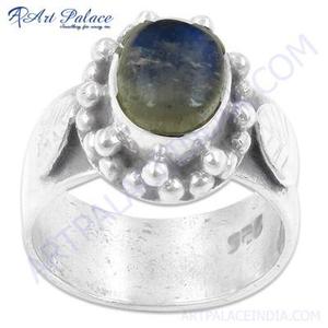 Bague Art Palace en labradorite, plaqué argent 925, sertissage ovale, style bohème, bijoux unisexe tendance - Product Image 4