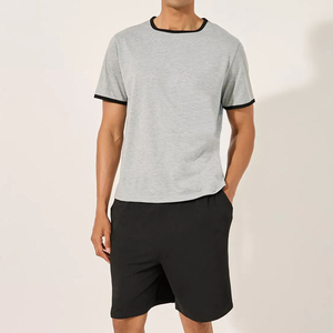 Custom Casual Summer 2-Piece Woven 100% Cotton <b>Jogger</b> <b>Set</b> for Men Front Logo <b>Plus</b> <b>Size</b> Printed Graphic T-Shirt & Shorts 2026 - Product Image 1