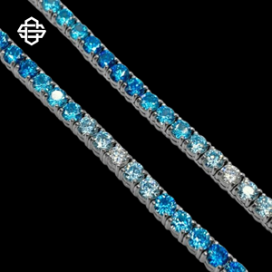 Cadena de Plata de Ley 925 con Incrustaciones de Zafiro Azul Estilo Hip Hop para Hombre y Mujer, Regalo de Boda, Lujosa y Brillante - Product Image 5