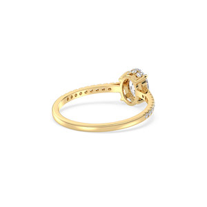 Bague Halo Dissimulée en Diamant de Laboratoire HPHT CVD Certifié IGI en Or Jaune 14K, Prix de Gros Usine REYES, Bijoux de Luxe - Product Image 6