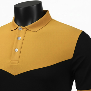 Camiseta de Cuello Alto de Manga Corta para Hombre, Corte Regular, Tejido de Punto, con Serigrafía, Precio de Fábrica al por Mayor - Product Image 4