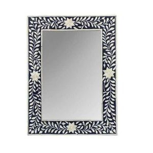 Cadre de miroir en résine avec incrustation de os, texture de résine riche, pour des installations murales accrocheuses - Product Image 4