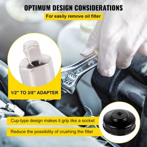 Set di 14 Chiavi per Filtro Olio in Acciaio Resistente, Profilo Basso 3/8'', per Manutenzione Veicoli - Product Image 3