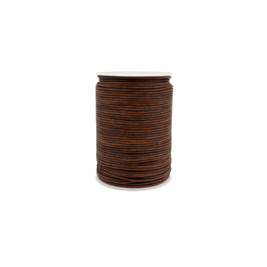 Antique Medium Brown Leather Cord 2mm Durable Round Leather | <b>String</b> Premium Quality for Jewelry Making Craft DIY Accessories - Product Image 1