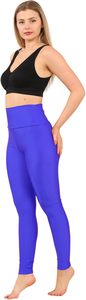 Women's High Waist Athletic Pants Compression Fit <b>Shiny</b> <b>Leggings</b> Inner Pockets Tummy Control Solid Yoga Sports <b>Legging</b> - Product Image 4