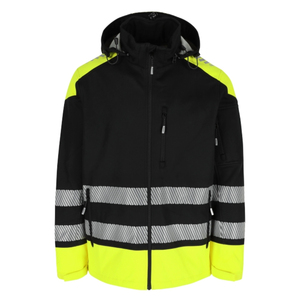 High Visibility <b>Waterproof</b> Softshell Unisex <b>Work</b> Jacket Reflective Safety Thermal Recycled Polyester Outerwear OEM Manufacturer - Product Image 4