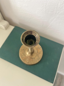 Vintage Brass Etched <b>Candlestick</b> <b>Holder</b> Decorative Engraved Brass Taper Candle Stand Antique Style Tabletop Candle <b>Holder</b> - Product Image 4