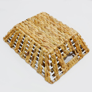 Panier de rangement rectangulaire en rotin naturel, style rustique, organisateur polyvalent pour un rangement soigné - Product Image 2