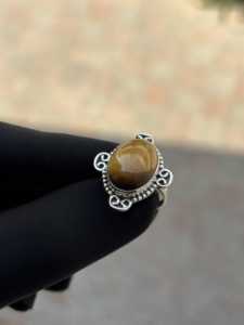 Hot Sale Vintage Classic Style <b>925</b> Sterling <b>Silver</b> Tiger Eye Bezel Setting Gemstone Wedding <b>Ring</b> Daily Wear Party Christmas - Product Image 2