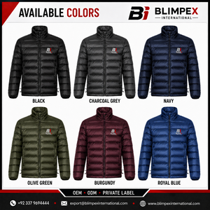 OEM Custom <b>Mens</b> <b>Black</b> Stand Collar Puffer Jacket Lightweight Quilted Winter Coat 3D Embroidered Logo Private Label - Product Image 5
