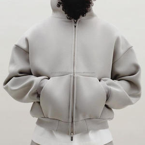 Sweat à capuche en molleton français épais et lourd de 600 g/m², uni, de luxe, 100 % coton mélangé, à double fermeture éclair, personnalisable - Product Image 1