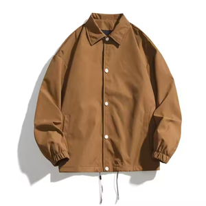 Men's Yellow Solid Color Shirt Jacket Turn-down Collar Breathable Casual Spring Regular Fit <b>Long</b> Sleeve Polyester <b>Coat</b> - Product Image 4