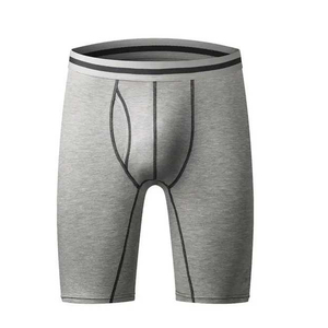 Open Cut Men's <b>Boxer</b> Shorts with Bamboo Fiber Knitted Sports Mid-Rise Anti-Bacterial and Waist Logo - Product Image 3