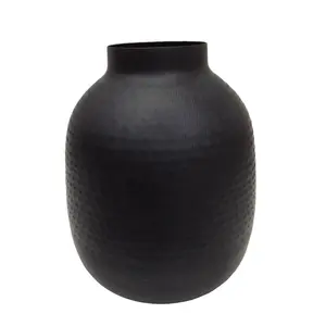 New Arrival Home Decoration Metal Flower Vase Black American Design Pot Table Top Wedding Centerpiece Floor Handmade Customized