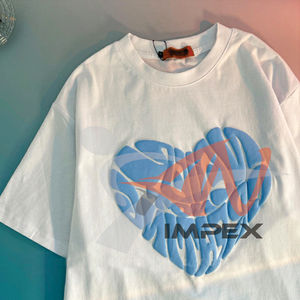 Wholesale Classic Round Neck, Custom <b>logo</b> Plus Size Tee Shirts Plain Oversized Cotton Men Tshirt for 3d Puff Print T-shirts - Product Image 2
