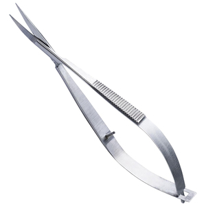 Microtijeras de color plateado con extremos dorados, instrumento de belleza de calidad premium, 5.5 pulgadas, cuchillas rectas, tijeras de belleza con resorte. - Product Image 1