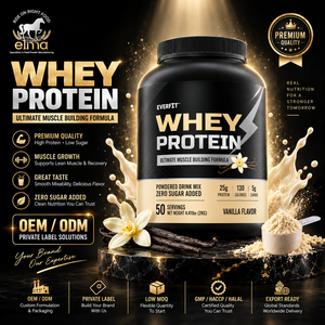 Concentrado de Proteína de Suero de Leche Elma Food 1KG Sin Azúcar Añadido 50 Porciones Fórmula de Crecimiento Muscular con BCAA Proteína en Polvo Sin GMO - Product Image 1