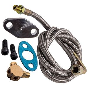 Kit de conduite d'alimentation en huile Turbo à 90 degrés 41 pouces 1/8 NPT 4AN pour moteurs Nissan Z4 LC MAX International 4.2L T3 T4 T04E T70 T60 T61 - Product Image 1