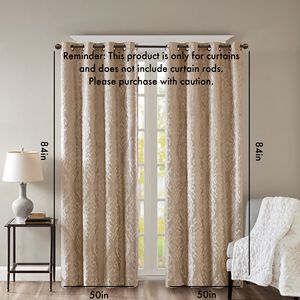 Pannello per tenda in maglia Jacquard damasco totale oscurante - Product Image 2