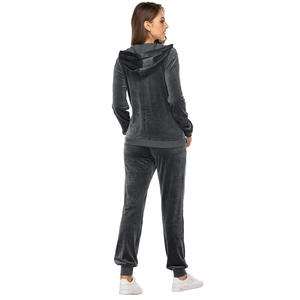 Velvet Hooded Tracksuit Set Printed <b>Crop</b> <b>Top</b> Jogger Pants Women 2-in-1 Summer Casual Streetwear Outfit - Product Image 4