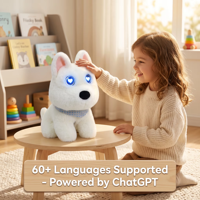 Peluche éducative interactive intelligente AI, chien Westie parlant, compagnon vocal pour l'éveil cognitif, boîte cadeau, personnalisation OEM