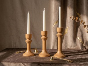 <b>Large</b> wooden <b>candle</b> holder for pillar <b>candles</b> enhancing living room bedroom or hallway with elegant natural wood grain design - Product Image 6