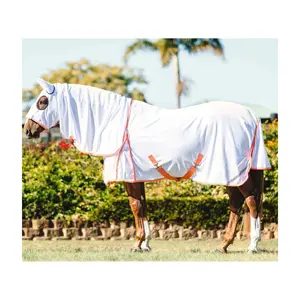 EQUESTRIAN HORSE FLY MESH SHEET FÜR SOMMER SAISON EQUESTRIAN HORSE SOMMER FLY SHEET CROSS BELLY STRAP MIT DOPPEL VORDEREM VERSCHLUSS