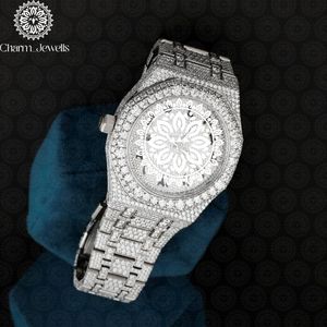 Charm_Jewells Montre tonneau de luxe pour femme en acier inoxydable, mouvement à quartz analogique, bracelet incrusté de diamants, 38 mm - Product Image 5
