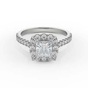 Premium Princess Cut Moissanite Engagement <b>Ring</b> Side <b>Stones</b> <b>Two</b> Tone Gold Pave Setting 925 Silver Luxury Wedding Anniversary - Product Image 5